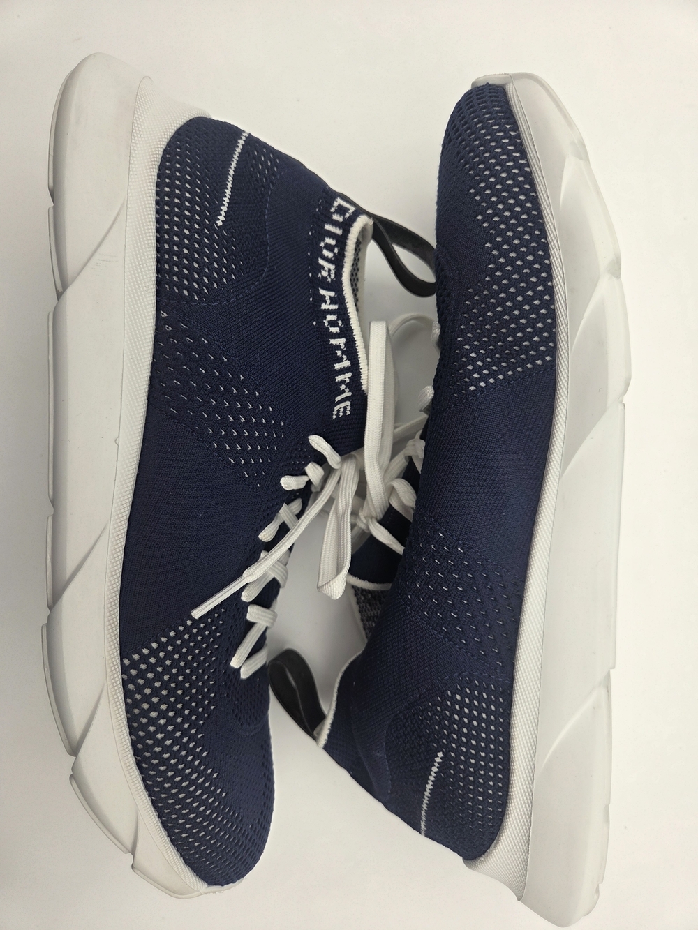 Dior Navy  Blue and White Knit Slip-On Sneaker Size 40 - Picture 13 of 14